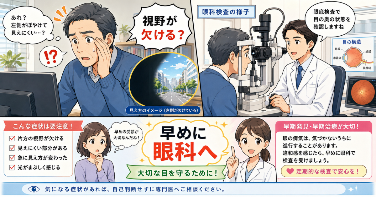 視野が欠ける・光が見えるのは網膜剥離？眼科受診の目安と治療法