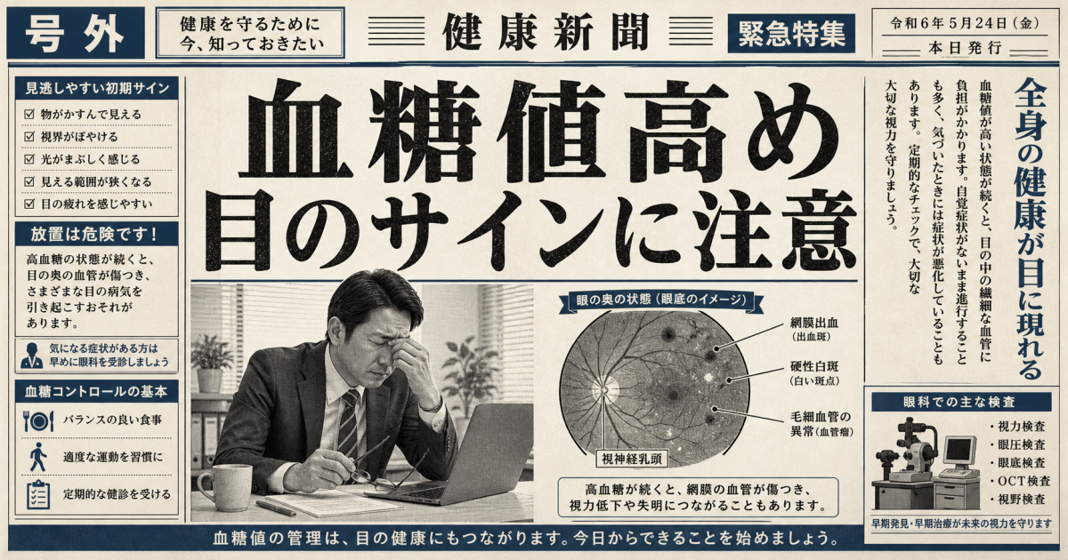 「血糖値高め」は失明の危機？多忙なSEが今受けるべき眼科検診
