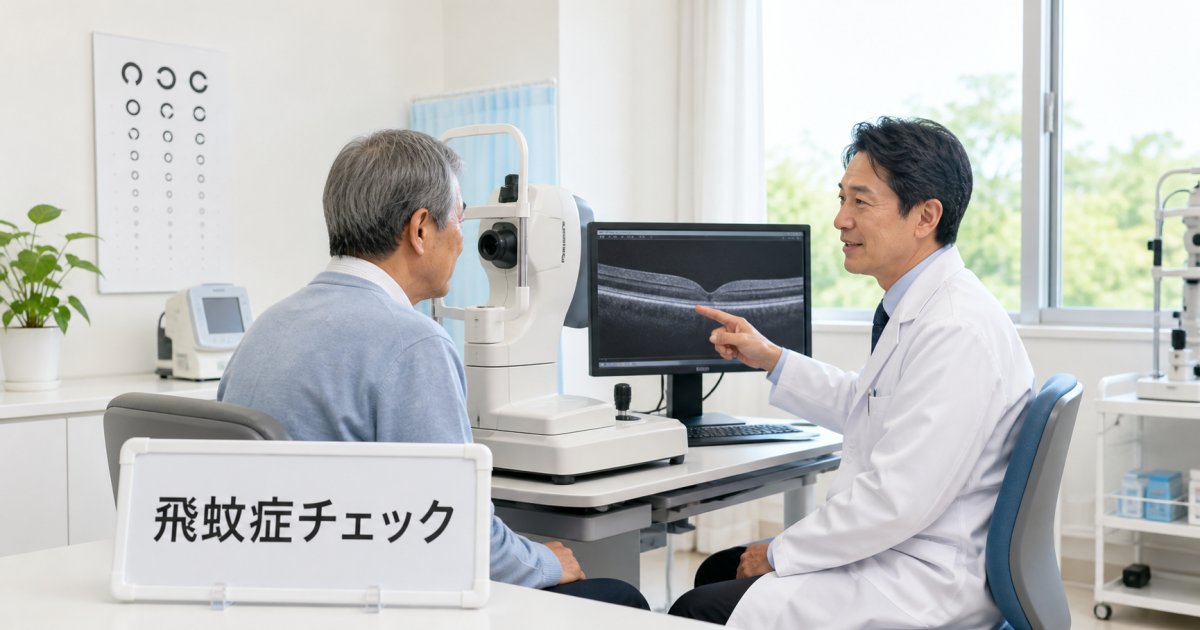 飛蚊症は加齢？病気？受診すべき症状と検査の目安を眼科が解説